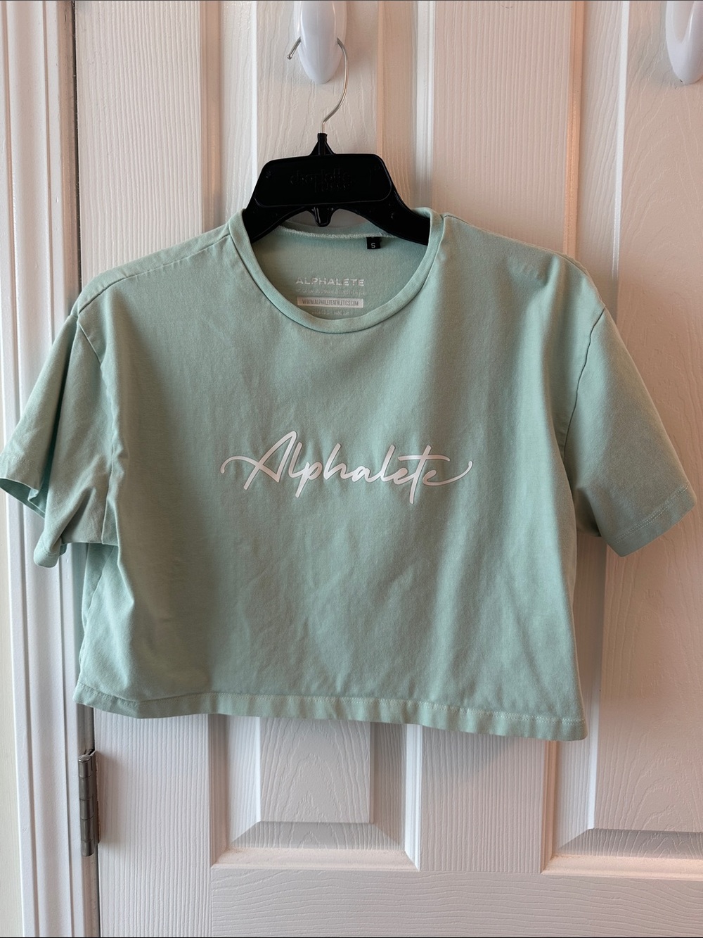 Alphalete Mint Green Cropped Logo Tee